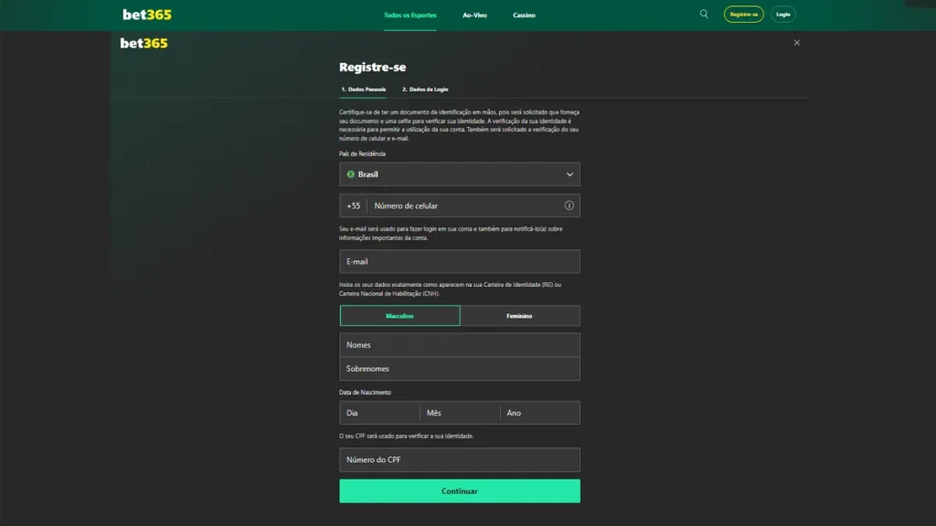 bet365 cadastro